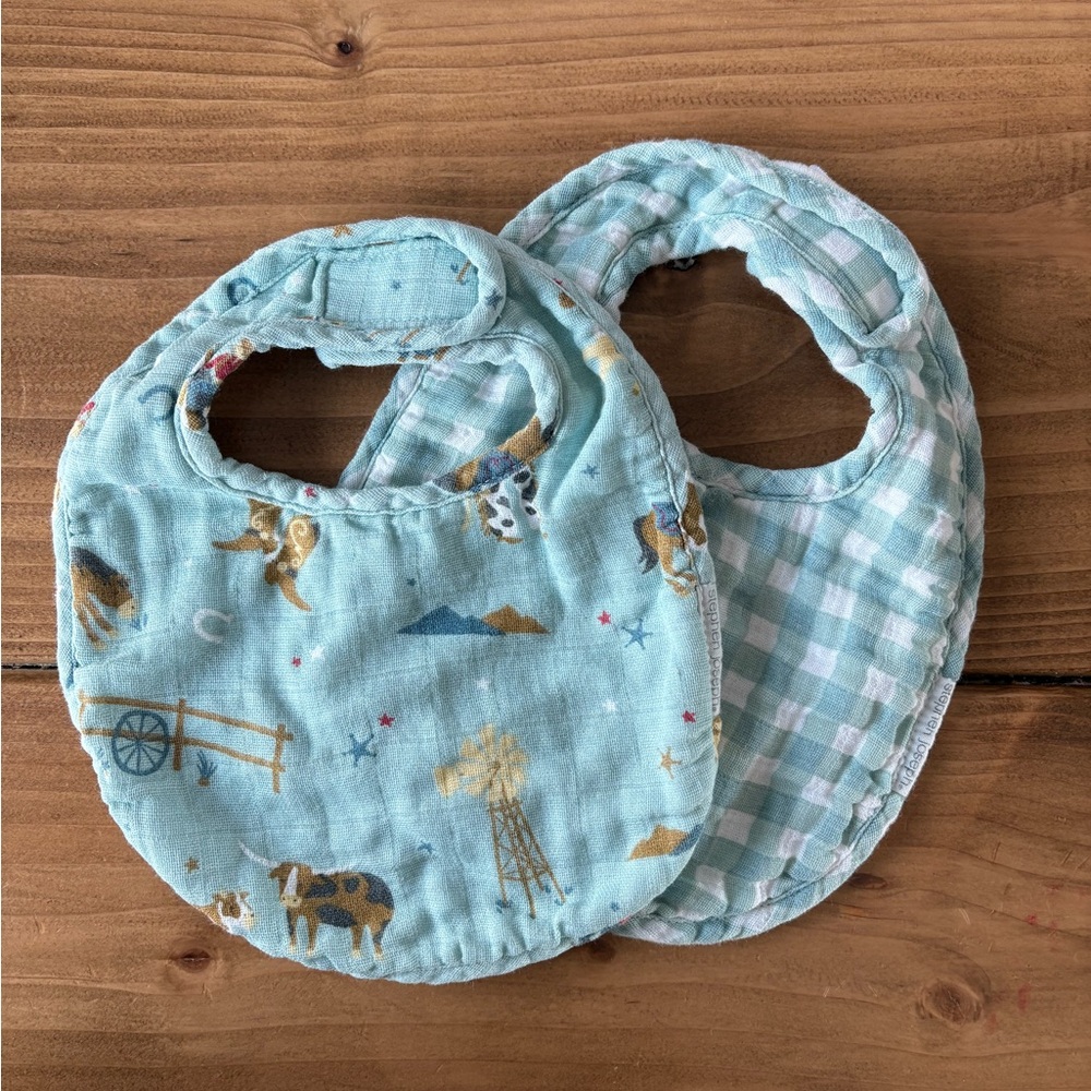 Blue Western Print Stephen Joseph Baby Bib Set